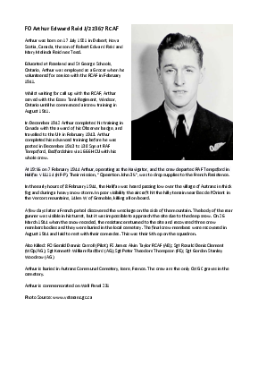 A preview of a PDF biography for Reid, Arthur Edward